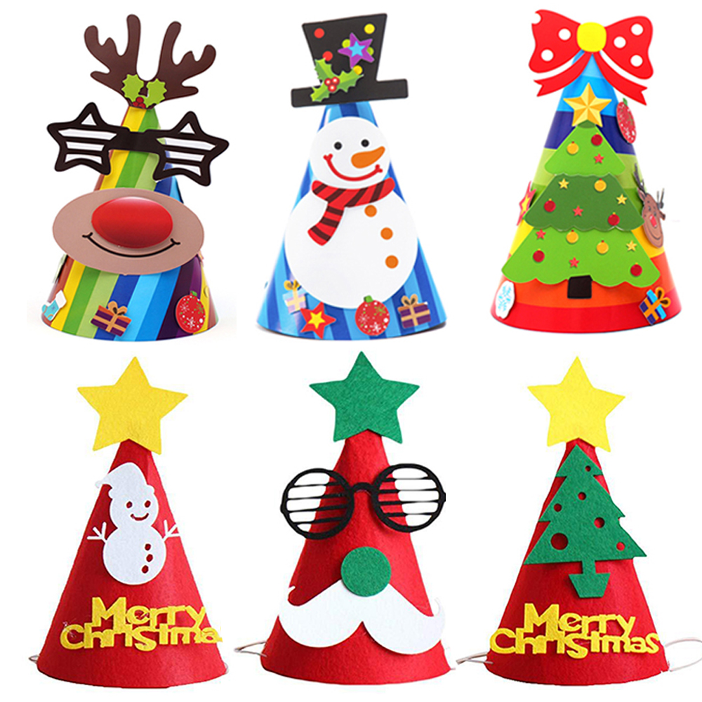 산타모자 크리스마스 산타 눈사람 모자 만들기 수염 미니 망토 소품 안경 종이 펠트