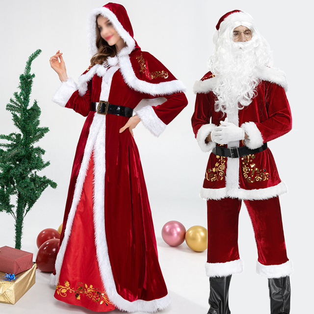 모아 고급 산타옷 남자 여자 산타복 크리스마스 산타 할아버지 옷 성인 의상 망토