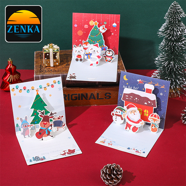 젠카 크리스마스 입체 카드 어린이집 만들기 팝업 꾸미기 세트 성탄 메시지 도안 산타 키트