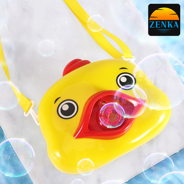 젠카 오리 카메라 비눗방울 자동 버블건 LED 불빛 멜로디 어린이 장난감 야외 놀이 선물